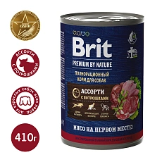 Brit Premium by Nature консервы для собак всех пород (Мясное ассорти с потрошками)